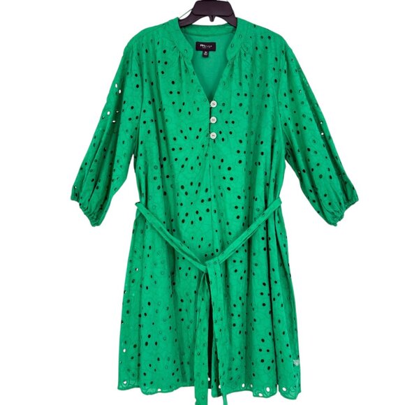 R.N Studio By Ronni Women's Pullover Lined Green Eyelet Dress Size 3X NWT $99.00 - Picture 2 of 12